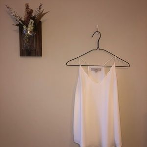 scalloped neck chiffon tank